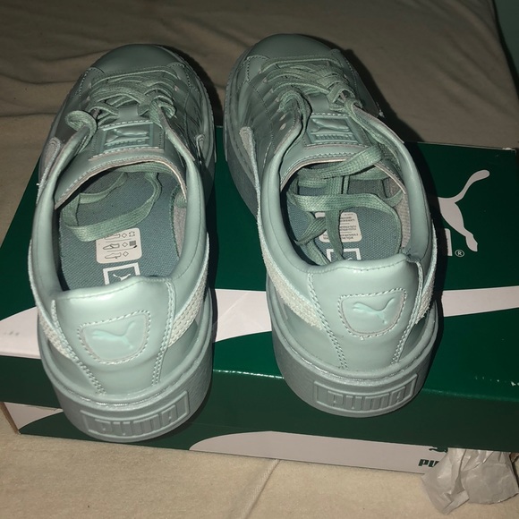 PUMA Basket Platform Patent in Blue Surf - Picture 4 of 6